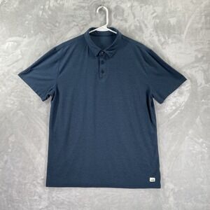 Vuori Shirt men's Large Polo Strato Tech Short Sleeve Performance Casual Blue